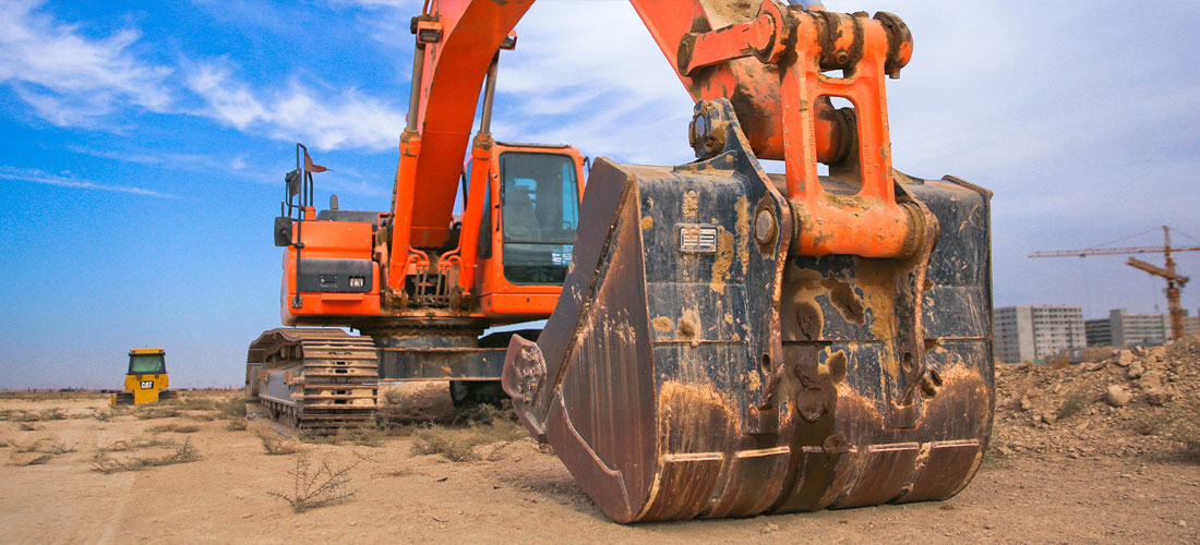 Baustelle mit Bagger