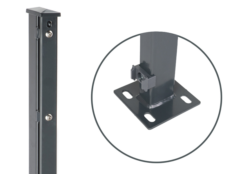 Pfosten anthrazit RAL 7016 mit Bodenplatte
